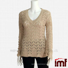 Ladies Metallic Cashmere Knitted Sweater